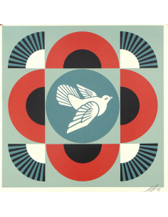 Print GEOMETRIC DOVE RED by SHEPARD FAIREY alias OBEY